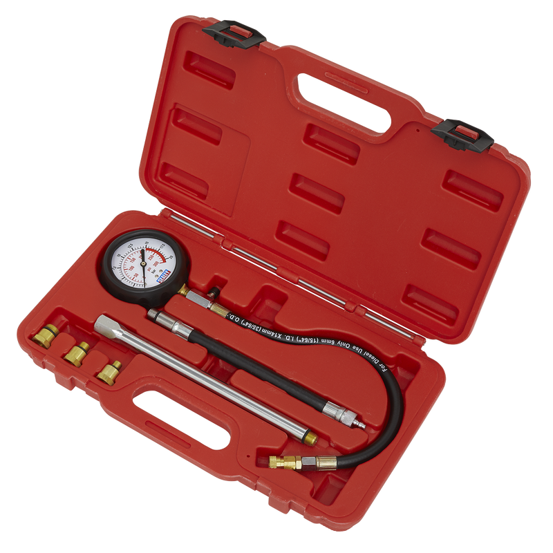 Petrol Engine Compression Tester Deluxe Kit 6pc | Pipe Manufacturers Ltd..