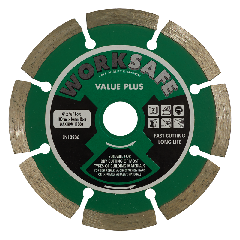 Value Plus Diamond Blade ¯100 x 16mm | Pipe Manufacturers Ltd..