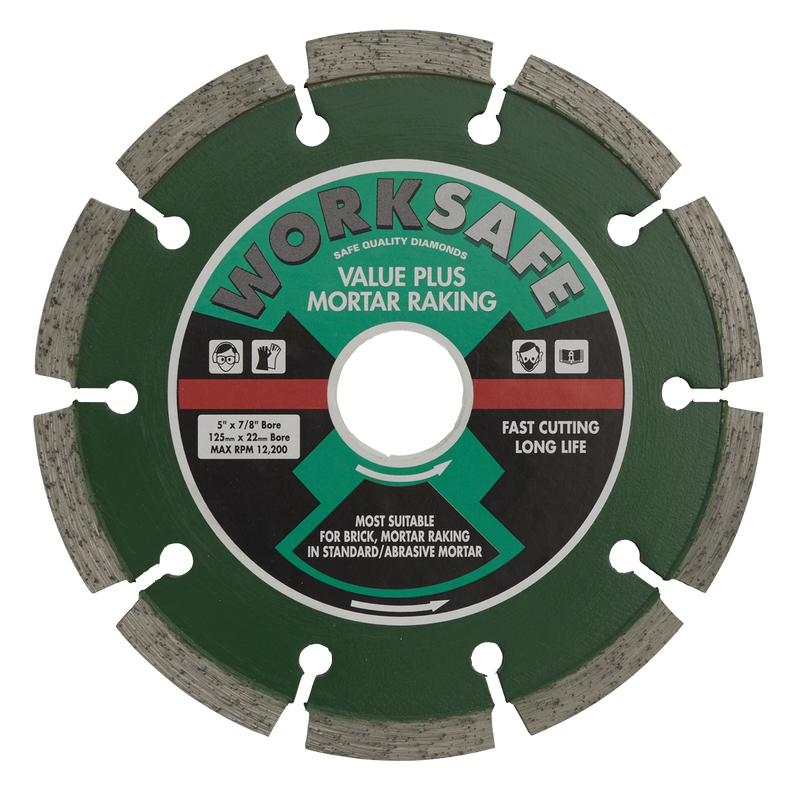 Value Plus Diamond Blade ¯125 x 22mm | Pipe Manufacturers Ltd..