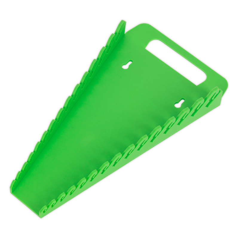Spanner Rack Capacity 15 Spanners Hi-Vis Green | Pipe Manufacturers Ltd..