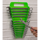Spanner Rack Capacity 15 Spanners Hi-Vis Green | Pipe Manufacturers Ltd..