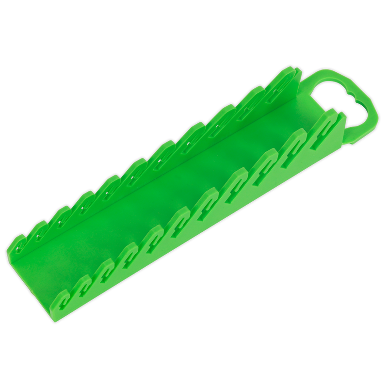 Spanner Rack Capacity 10 Stubby Spanners Hi-Vis Green | Pipe Manufacturers Ltd..