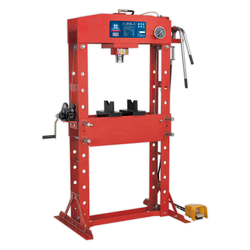 Air/Hydraulic Press 50tonne Floor Type with Foot Pedal | Pipe Manufacturers Ltd..
