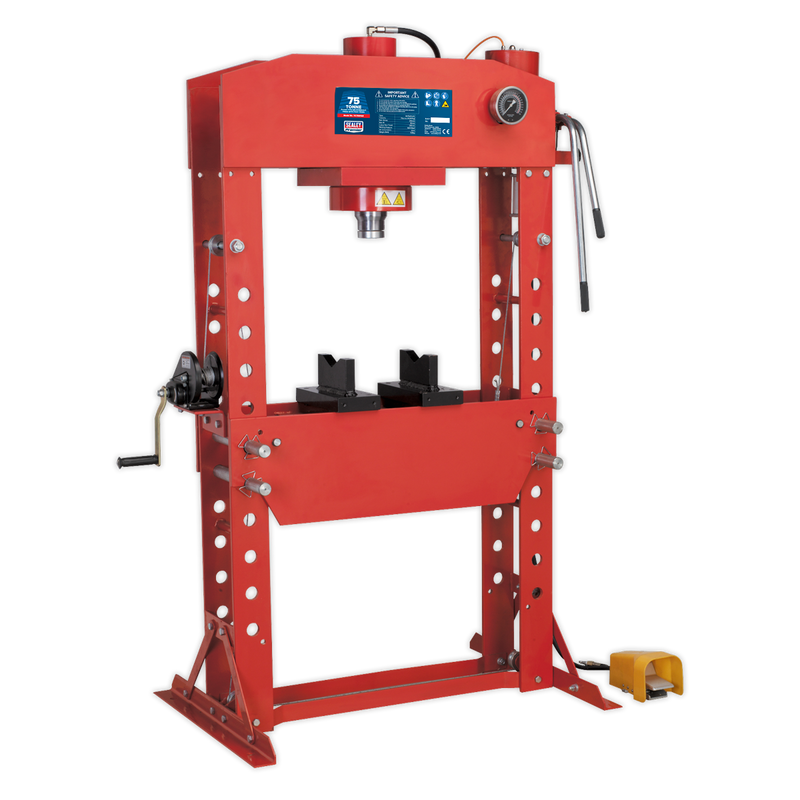 Air/Hydraulic Press 75tonne Floor Type with Foot Pedal | Pipe Manufacturers Ltd..