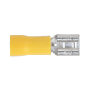 Push-On Terminal 6.3mm Female Yellow Pack of 100 | Pipe Manufacturers Ltd..