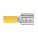 Push-On Terminal 9.5mm Female Yellow Pack of 100 | Pipe Manufacturers Ltd..